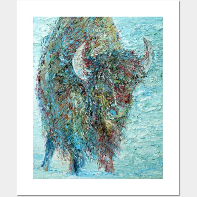 BISON IN THE SNOW Wall Art by lautir